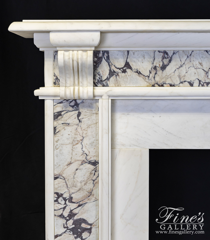 Marble Fireplaces  - A Georgian Style Mantel In Italian Breccia Viola Marble - MFP-2618